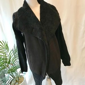 NWT- Modern Designer Faux Sherling Sweater Petite